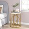 Tribesigns 20" Round End Table Gold O-Shaped Base Marble Top Side Table